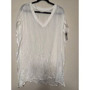 ONeill Bali Solids Swim Cover Up Tunic White Linen Blend Women's Small NWT